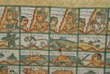 HUGE 30.5”X 25”ORIGINAL INTRICATE TRADITIONAL BALINESE ASTROLOGICAL CALENDAR PALELINTANGA (TUMPEK) UNIQUE CLOTH PAINTING BY TALENTED KAMASAN ARTIST FROM BALI PROFESSIONALLY FRAMED HAND PAINTED MAT & FRAME TO MATCH. DESIGNER COLLECTOR WALL DÉCOR