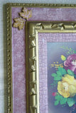 17”x 15” DETAILED COLORFUL  BALINESE PAINTING ON CANVAS BY RENOWN UBUD ARTIST ROSE BOUQUET IN VASE FRAMED IN SIGNED CUSTOM FRAME HAND PAINTED WITH DETAIL TO INHANCE THE  ARTWORK DFBF4 DECORATOR DESIGNER ART COLLECTOR HOME DÉCOR