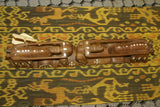 Rare South Pacific Hand Carving Rosewood Mother Pearl Lobsters Sculpture 1A13