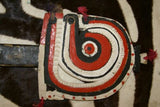 EXTREMELY RARE OCEANIC ART KIADIBA OR DANCE PADDLE FROM THE TROBRIAND ISLANDS, MELANESIA. HAND CARVED WOOD PAINTED WITH NATURAL DYES CIRCA 1950 AS SEEN IN MUSEUMS REPRESENTING RARE CULTURES COLLECTOR DESIGNER PAPUA NEW GUINEA HOME  DECOR no 4A5A