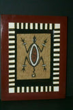 CUSTOM FRAMED Rare Tapa Kapa Bark Cloth (Kapa in Hawaii), from Lake Sentani, Irian Jaya, Papua New Guinea. Hand painted with natural pigments by a Tribal Artist: Abstract Geometric Stylized Turtle Motifs 9.75" x 7.75" (DFBA12)