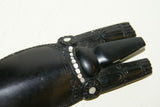 South Pacific Unique Art Ebony Mother of Pearl Crocodile Gator Hand carved 1A54