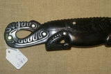 SOLD RARE HANDCARVED EBONY MOTHER PEARL CROCODILE TROBRIANDS OCEANIC ART 1A5