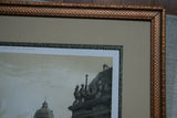 19TH CENTURY FRAMED PARIS IN ITS SPLENDOR 1861 ORIGINAL ARCHITECTURE ANTIQUE FOLIO LITHOGRAPH PALAIS DE L'INSTITUT, PARIS, FRANCE DOUBLE MATTED & FRAMED PROFESSIONALLY