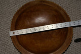 HUGE 15”x 15”x 4” STUNNING ROSEWOOD MUSEUM MASTERPIECE SAGO PLATTER DISH DELICATELY CARVED WITH INCISED BORDERS INTO A LARGE DEEP BOWL BY RENOWNED TRIBAL SCULPTOR FROM REMOTE TROBRIAND ISLANDS MELANESIA MASSIM SOUTH PACIFIC COLLECTOR DESIGNER 2A19