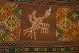 Hand woven INTRICATE Sumba Hinggi Songket Ikat Textile (54" x 14"). Made from Hand Spun Cotton Dyed with Natural Pigments. Intricate Geometric Designs & Animal Motifs Created with Tiny Hand sewn Nassa Shells. Choice between 3 pieces: SR16,17,18