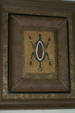 DOUBLE CUSTOM FRAMED Rare Tapa Kapa Bark Cloth (Kapa in Hawaii), from Lake Sentani, Irian Jaya, Papua New Guinea. Hand painted with natural pigments by a Tribal Artist: Abstract Geometric Stylized Turtle Motifs 13.75" x 11.75", ITEM: DFBA11