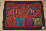 Kuna Indian Folk Art Mola Blouse Panel from San Blas Islands, Panama. Hand stitched Applique: Seagull Bird on Shore 16.5" x 12.25"  (93B)