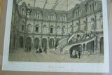Felix Benoist: PARIS IN ITS SPLENDOR 1861 ORIGINAL ARCHITECTURE ANTIQUE FOLIO CHROMOLITHOGRAPH 19TH CENTURY Hotel de Ville de Paris MATTED & FRAMED WALL DECOR