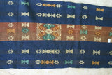Unique Hand Woven Ceremonial Sumba Hinggi Songket Ikat Textile Runner (54" x 13") design with Geometric Bows Tapestry  Made from Hand spun Cotton, Dyed with Natural Pigments (SR60) rich colors. Subanese weaver