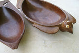 2 STUNNING HUGE (21X10” & 18X7”) HAND CARVED ROSEWOOD MUSEUM MASTERPIECES PLATTER DISH BOWLS  ONE IS A FISH SCULPTURE & OTHER A MARINE TURTLE  BY RENOWNED TRIBAL SCULPTOR TROBRIAND ISLANDS MELANESIA SOUTH PACIFIC COLLECTOR DESIGN 2A146 & 2A235
