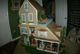 1970 HUGE CUSTOM BUILT & FULLY FURNISHED DOLL HOUSE (5 ft x 4ft x 32”) WITH 14 rooms & 3 gardens, Plants, Trees + Outhouse (1/12 Scale) Operating Lights