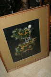 Huge Hmong Tribe Colorful Artwork Embroidery Needlework Original Museum Masterpiece of trees & Cranes DFH29 Hand stitched by Talented Artist  Custom Matted & Framed Wall Art Home Décor Designer Collector Unique 30" x 25” Rich Earthtones