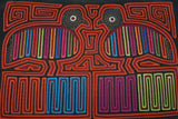 Kuna Indian Folk Art Mola Blouse Panel from San Blas Islands, Panama. Hand stitched Applique: Seagull Bird on Shore 16.5" x 12.25"  (93B)