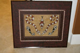 CUSTOM FRAMED Rare Tapa Kapa Bark Cloth (Kapa in Hawaii), from Lake Sentani, Irian Jaya, Papua New Guinea. Hand painted with natural pigments by a Tribal Artist: Abstract Geometric Stylized Turtle Motifs 9.75" x 7.75" (DFBA12)
