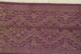 Old Ceremonial Balinese Textile Hand woven Burgundy Brocade Damask Songket Setagen Sabuk Dowry Belt with Metallic Gold Threads 58" x 6.5" (SG52) Collected in Klunkung Regency, Bali & belonging to Nobility royalty