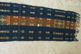 Unique Hand Woven Ceremonial Sumba Hinggi Songket Ikat Textile Runner (54" x 13") design with Geometric Bows Tapestry  Made from Hand spun Cotton, Dyed with Natural Pigments (SR60) rich colors. Subanese weaver