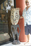 5 Ft Rare Hand carved Tiki Tambaran Spirit Savi Statue Totem Sepik Art PNG 36A1