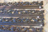 UNIQUE INTRICATELY HAND CARVED ORNATE WOOD HANGER 32” LONG (ROD, RACK) USED TO DISPLAY RARE OR PRECIOUS TEXTILES ON THE WALL, SUPERB BAS RELIEF CHOICE BETWEEN 3 LACY FOLIAGE VINES & FLOWER MOTIF ITEM 3022, 3025 OR 3026 COLLECTOR DESIGNER ARTWORK