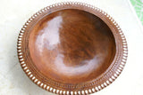 HUGE 17”x 4” STUNNING UNIQUE HAND CARVED ROSEWOOD MUSEUM MASTERPIECE SERVING PLATTER DISH BOWL WITH MOTHER OF PEARL TEAR INSERTS & DELICATE LACY BORDER RENOWNED SCULPTOR TROBRIAND ISLANDS MELANESIA SOUTH PACIFIC  KULA RING COLLECTOR DESIGNER 2A67