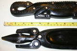 SOLD RARE HANDCARVED EBONY MOTHER PEARL CROCODILE TROBRIANDS OCEANIC ART 1A5
