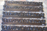 UNIQUE INTRICATELY HAND CARVED ORNATE WOOD HANGER 32” LONG (ROD, RACK) USED TO DISPLAY RARE OR PRECIOUS TEXTILES ON THE WALL, SUPERB BAS RELIEF CHOICE BETWEEN 4 LACY FOLIAGE VINES & ELEPHANT MOTIF ITEM 3030, 31, 32 OR 3034 COLLECTOR DESIGNER ART