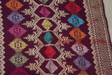 Old Handwoven Brocade Damask  Female Sari Wedding Songket Sarong Hand Embroidered Cloth Textile Art, Multi-colored with Metallic Gold Threads  48" x 20" (SG9) COLLECTED IN NEGARA, INDONESIA & belonging to Nobility royalty