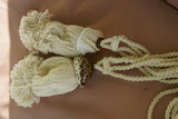2 very large Banded Tun Tonna Sulcosa & Spotted Cowry Seashell Tassels, Pulls, Oceanic Art, South Pacific Home Decor Accent, Handcrafted Unique perfect for Designer Decorator Shell Collector Beach Lover Vacation Feel Pool Cabana