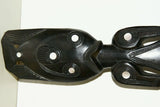 South Pacific Art Trobriand Mother Of Pearl Salty Crocodile Ebony Carving 1A51