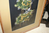 Huge Hmong Tribe Colorful Artwork Embroidery Needlework Original Museum Masterpiece of trees & Cranes DFH29 Hand stitched by Talented Artist  Custom Matted & Framed Wall Art Home Décor Designer Collector Unique 30" x 25” Rich Earthtones