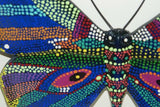 Detailed Unique Signed by  Artist Hand painted Pointillism Art Wood Wooden Butterfly Detailed Wall Art Décor Design DWO1