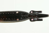 South Pacific Rare Ebony Art Mother Pearl Salty Crocodile gator Hand Carved 46