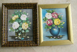 12”x 10” DETAILED COLORFUL  BALINESE PAINTING ON CANVAS BY RENOWN UBUD ARTIST ROSE BOUQUET IN BASKET FRAMED IN SIGNED CUSTOM FRAME HAND PAINTED WITH DETAIL TO MATCH THE  ARTWORK’S BASKET DFBF5 DECORATOR DESIGNER ART COLLECTOR HOME DÉCOR