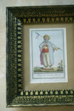 RARE 1796 H.C HAND COLORED ANTIQUE PRINT: costume fashion plate of  'Sheik de l'Arabie Heureuse FROM ENCYCLOPEDIE DES VOYAGES BY GRASSET DE SAINT-SAUVER  225 YEARS OLD MATTED AND CUSTOM FRAMED PROFESSIONALLY IN SIGNED HAND PAINTED FRAME