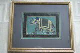 ORIGINAL GONGBI MUGHAL ART BEAUTIFUL FRAMED LARGE PERSIAN INK MINIATURE PAINTING ON SILK FROM NEPAL EXTREMELY DETAILED RENDITION OF COURT ELEPHANT IN ORNATE GARB DFN12 DECORATOR DESIGNER COLLECTOR WALL ART HOME DECOR 22”X18”