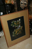Huge Hmong Tribe Colorful Artwork Embroidery Needlework Original Museum Masterpiece of trees & Cranes DFH29 Hand stitched by Talented Artist  Custom Matted & Framed Wall Art Home Décor Designer Collector Unique 30" x 25” Rich Earthtones