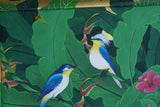 30”x 25” ORIGINAL DETAILED COLORFUL  BALINESE PAINTING ON CANVAS RENOWN UBUD ARTIST RAINFOREST PARADISE WITH FOLIAGE HIBISCUS BIRDS FRAMED IN SIGNED CUSTOM FRAME HANDPAINTED TO MATCH ARTWORK DFBB8 DECORATOR DESIGNER ART COLLECTOR