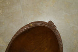 STUNNING ROSEWOOD WOOD MUSEUM MASTERPIECE SAGO PLATTER DISH BOWL DELICATELY CARVED INTO A LARGE FISH BY RENOWNED TRIBAL SCULPTOR FROM  REMOTE TROBRIAND ISLANDS MELANESIA SOUTH PACIFIC COLLECTOR DESIGNER 2A40 11"X7.5"x2.5”