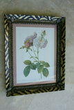 SIGNED UNIQUE DETAILED ARTIST HAND PAINTED FRAME MATTED REDOUTE PRINT ROSES RE1