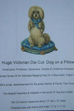 RARE EPHEMERA AMERICANA ANTIQUE, FRAMED ORIGINAL 1880 LARGE VICTORIAN TRADE CARD AD EPHEMERA DIE-CUT POODLE 17 ¾” x 11 ¾” DFPO1F WHIMSICAL ART, ARTIST HAND PAINTED FRAME