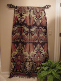 8 Hand carved Wood Elegant Unique Display Hanger Rack Rods Bars with Ornate Finials at each end 19" Long Created to Display Precious Textiles: Antique Tapestry Runner Obi Needlepoint Fabric Panel Quilt Rare Cloth etc… Designer Collector Wall Décor