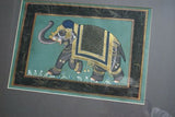 ORIGINAL GONGBI MUGHAL ART BEAUTIFUL FRAMED LARGE PERSIAN INK MINIATURE PAINTING ON SILK FROM NEPAL EXTREMELY DETAILED RENDITION OF COURT ELEPHANT IN ORNATE GARB DFN12 DECORATOR DESIGNER COLLECTOR WALL ART HOME DECOR 22”X18”