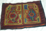 Kuna Indian Abstract Mola blouse panel from San Blas Island Panama. Minutely Hand stitched Fabric Panel Applique: Water Jug Pot with Flowers 17" x 11.5" (65B)