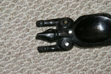 Rare South Pacific Art Ebony Mother of Pearl Crocodile Lime Crusher Utensil 1A58