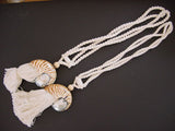2 Pairs of very large Banded Tun Tonna Sulcosa Seashell Tassels, Pulls, Oceanic Art, South Pacific Home Decor Accent, Handcrafted Unique perfect for Designer Decorator Shell Collector Beach Lover Vacation Feel Pool Cabana