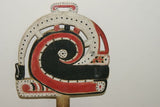 EXTREMELY RARE OCEANIC ART KIADIBA OR DANCE PADDLE FROM THE TROBRIAND ISLANDS, MELANESIA. HAND CARVED WOOD PAINTED WITH NATURAL DYES CIRCA 1950 AS SEEN IN MUSEUMS REPRESENTING RARE CULTURES COLLECTOR DESIGNER DECORATOR HOME DECOR no 4A5C