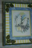1978 AUSTRALIAN BIRD LITHOGRAPH FROM “PARROTS OF THE WORLD” BY BILL  COOPER PROFESSIONALLY X2 MATTED AND FRAMED IN UNIQUE SIGNED HAND PAINTED FRAME WITH LEAVES MOTIFS 23,5" X 19" BEAUTIFUL WHIMSICAL DESIGNER WALL ART DÉCOR DFPO75 COCKATOOS