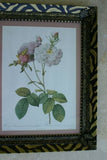 SIGNED UNIQUE DETAILED ARTIST HAND PAINTED FRAME MATTED REDOUTE PRINT ROSES RE1