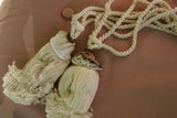 2 very large Banded Tun Tonna Sulcosa & Spotted Cowry Seashell Tassels, Pulls, Oceanic Art, South Pacific Home Decor Accent, Handcrafted Unique perfect for Designer Decorator Shell Collector Beach Lover Vacation Feel Pool Cabana