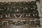 UNIQUE INTRICATELY HAND CARVED ORNATE WOOD HANGER 27” LONG (ROD, RACK) USED TO DISPLAY RARE OR PRECIOUS TEXTILES ON THE WALL, SUPERB BAS RELIEF LACY MOTIFS OF FOLIAGE VINES & FLOWERS COLLECTOR DESIGNER DECORATOR WALL DÉCOR ITEM 267